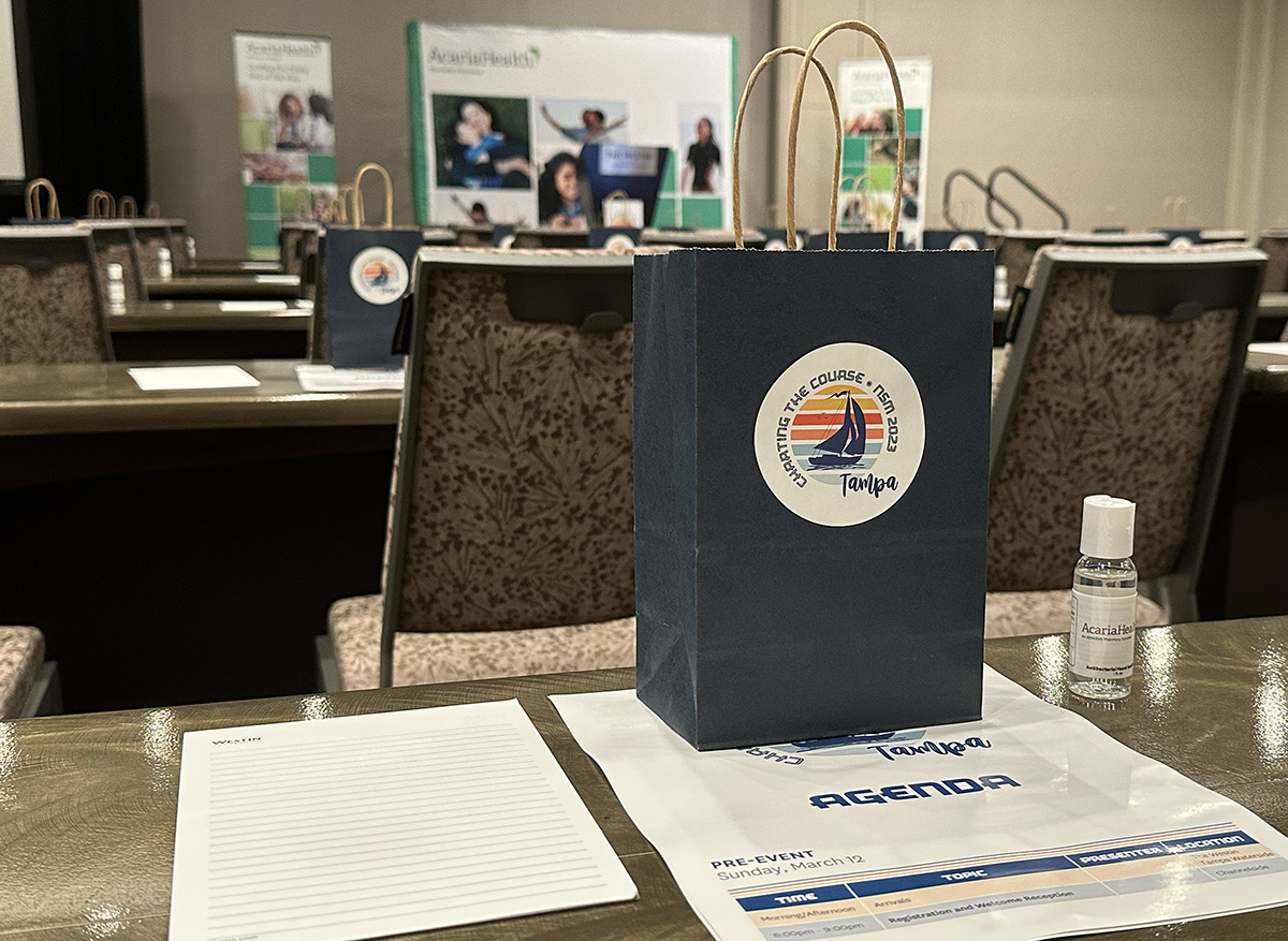 National sales meeting attendee kit with agenda and materials